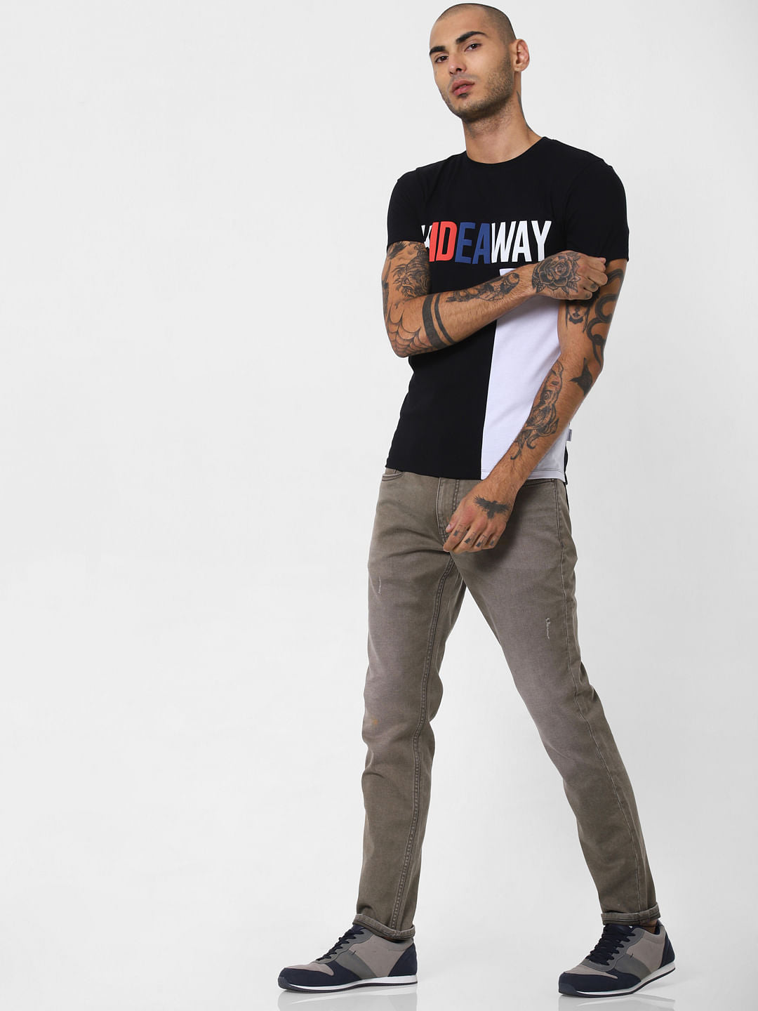 Black Monochrome Crew Neck T-shirt