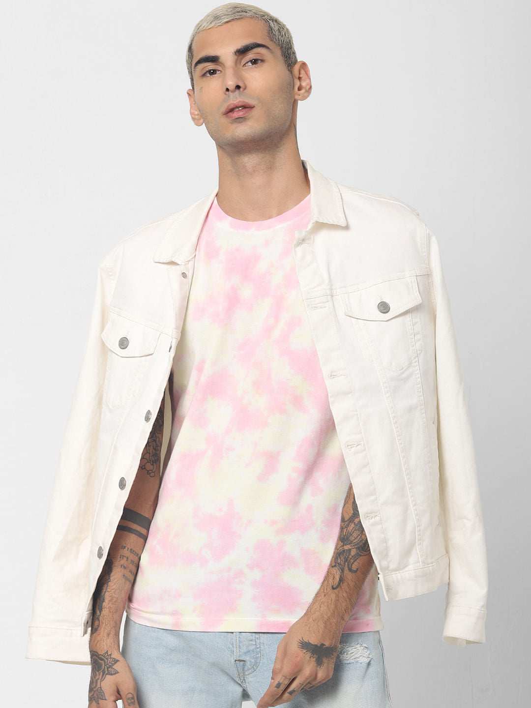 Yellow Tie Dye Crew Neck T-shirt