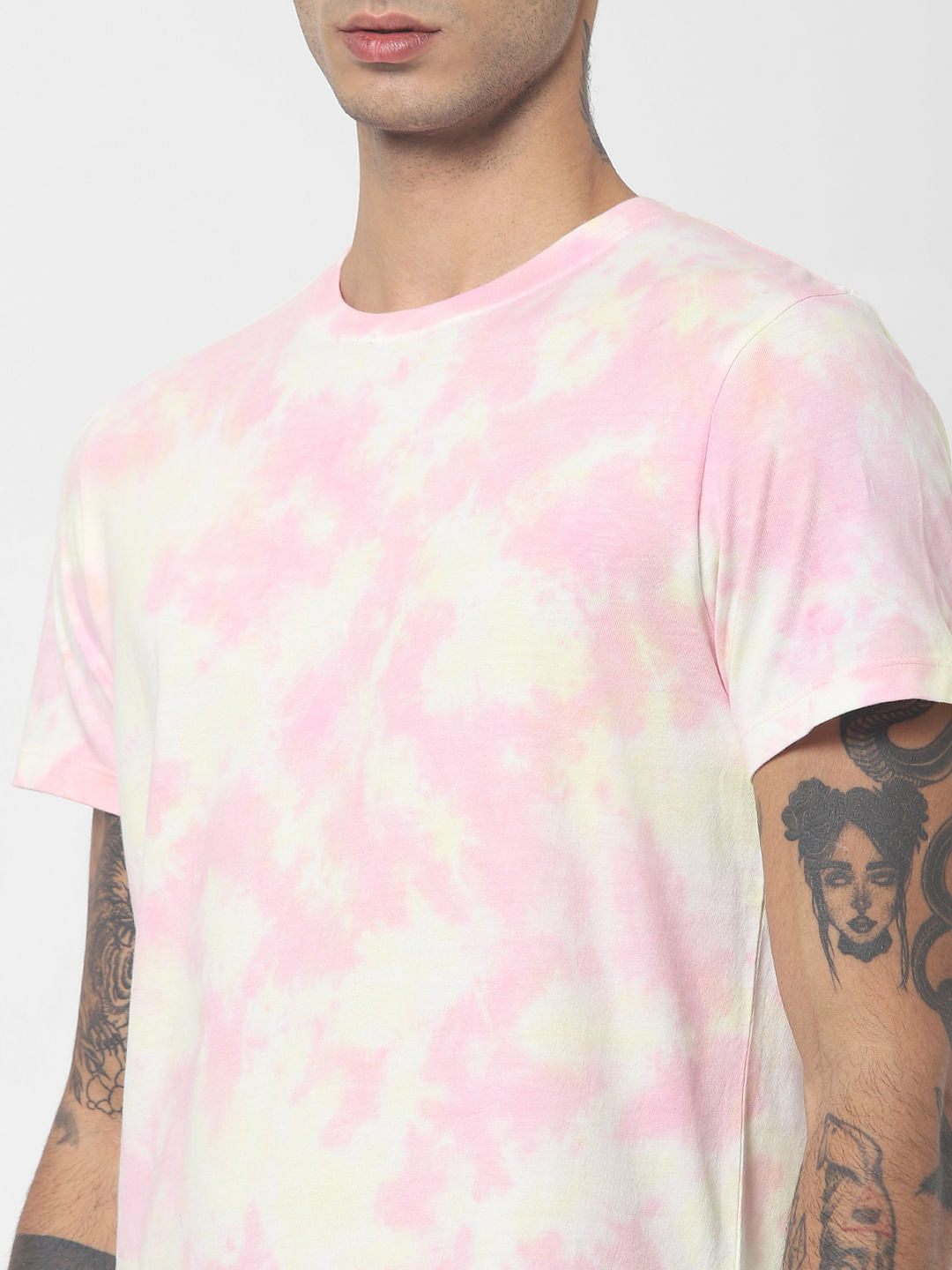 Yellow Tie Dye Crew Neck T-shirt