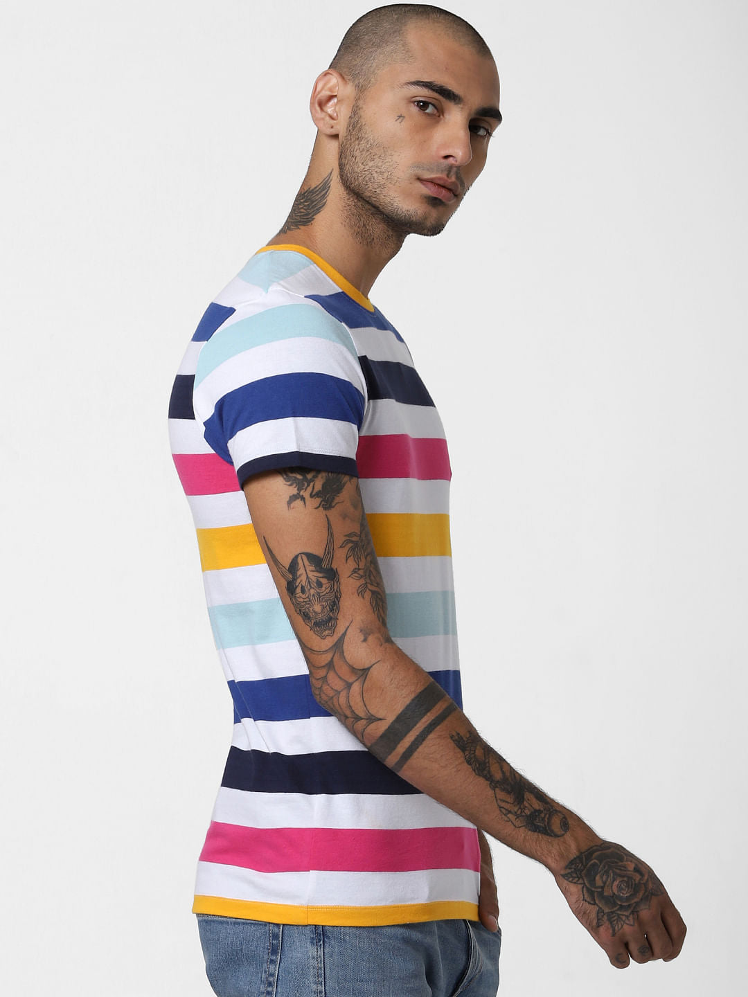 White Multi-Striped T-shirt