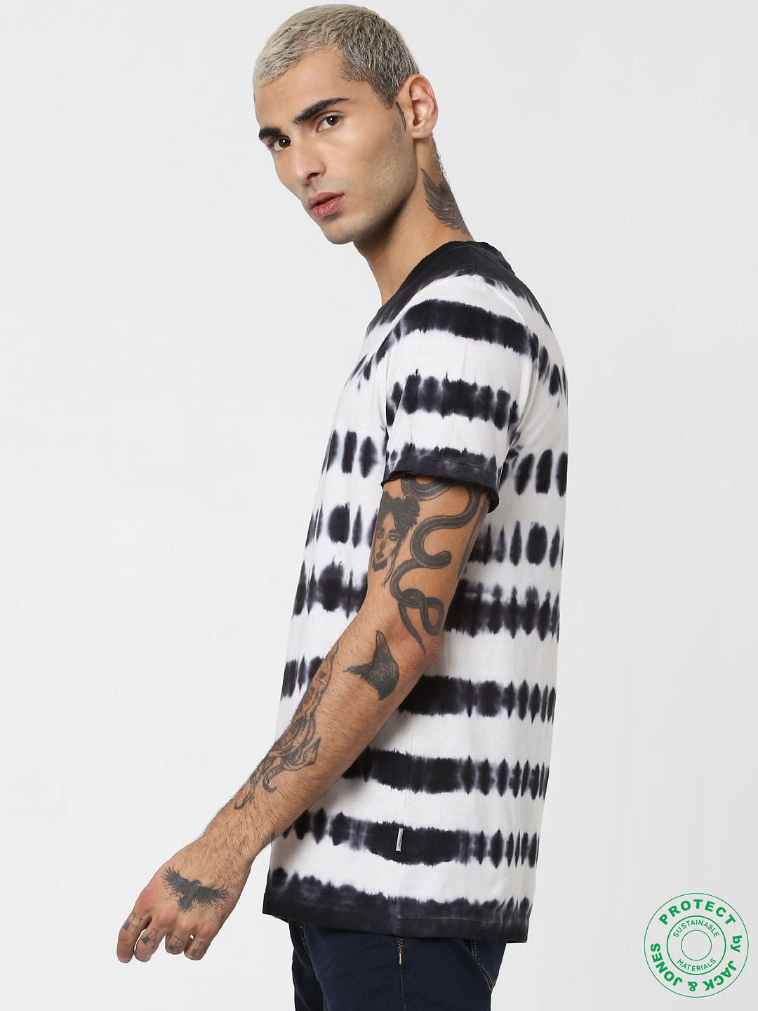 White Printed Crew Neck T-shirt