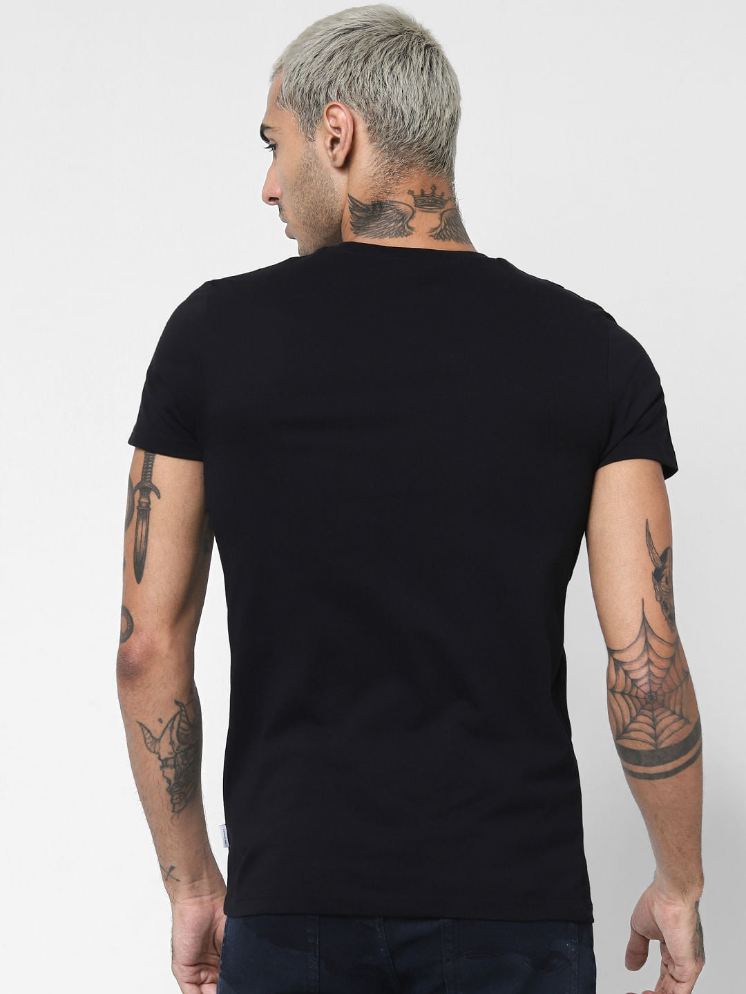 Black Graphic Print Crew Neck T-shirt