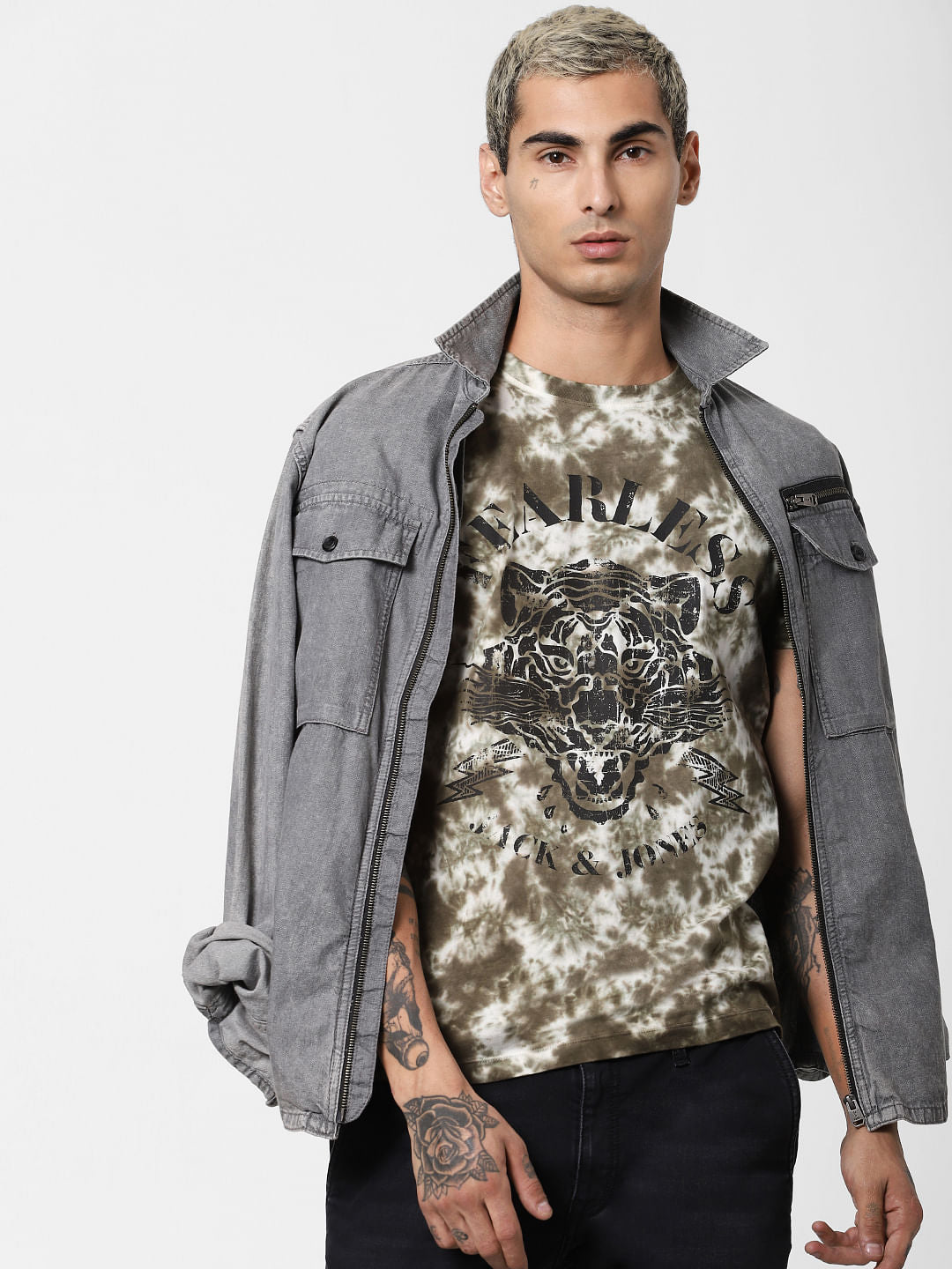 Green Tie Dye Crew Neck T-shirt - S