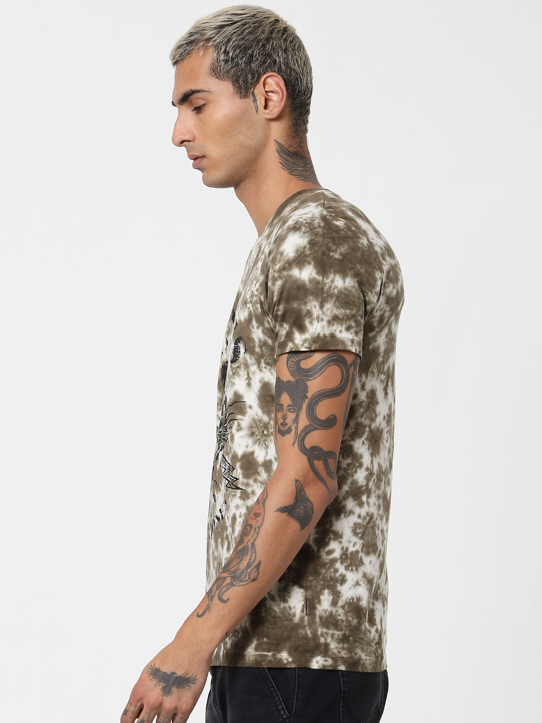 Green Tie Dye Crew Neck T-shirt