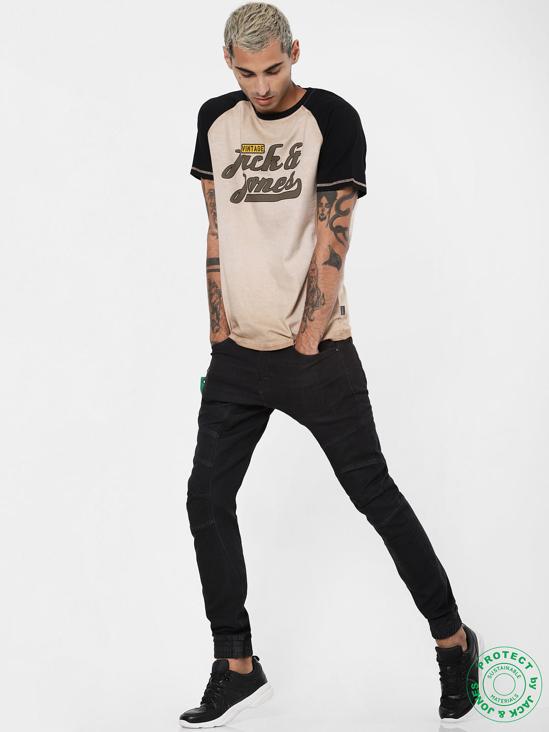 Brown Dyed Logo Print T-shirt