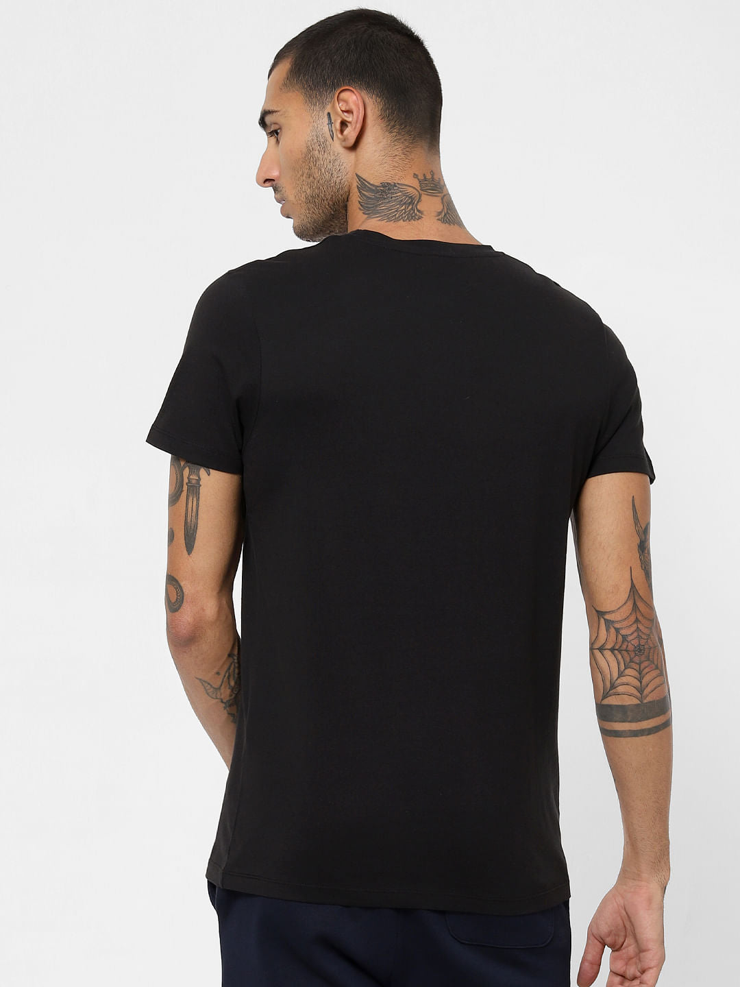 Black Graphic Print Crew Neck T-shirt