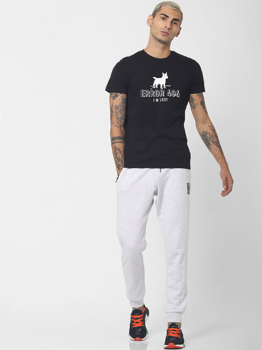 Black Graphic Print Crew Neck T-shirt