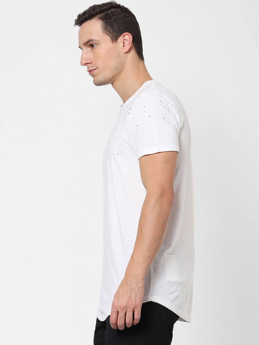 White Printed Crew Neck T-shirt