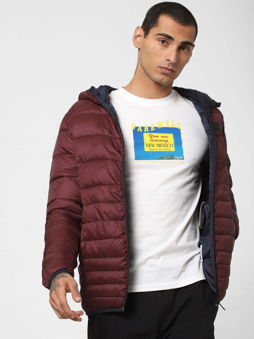 White Typographic Print Crew Neck T-shirt - S