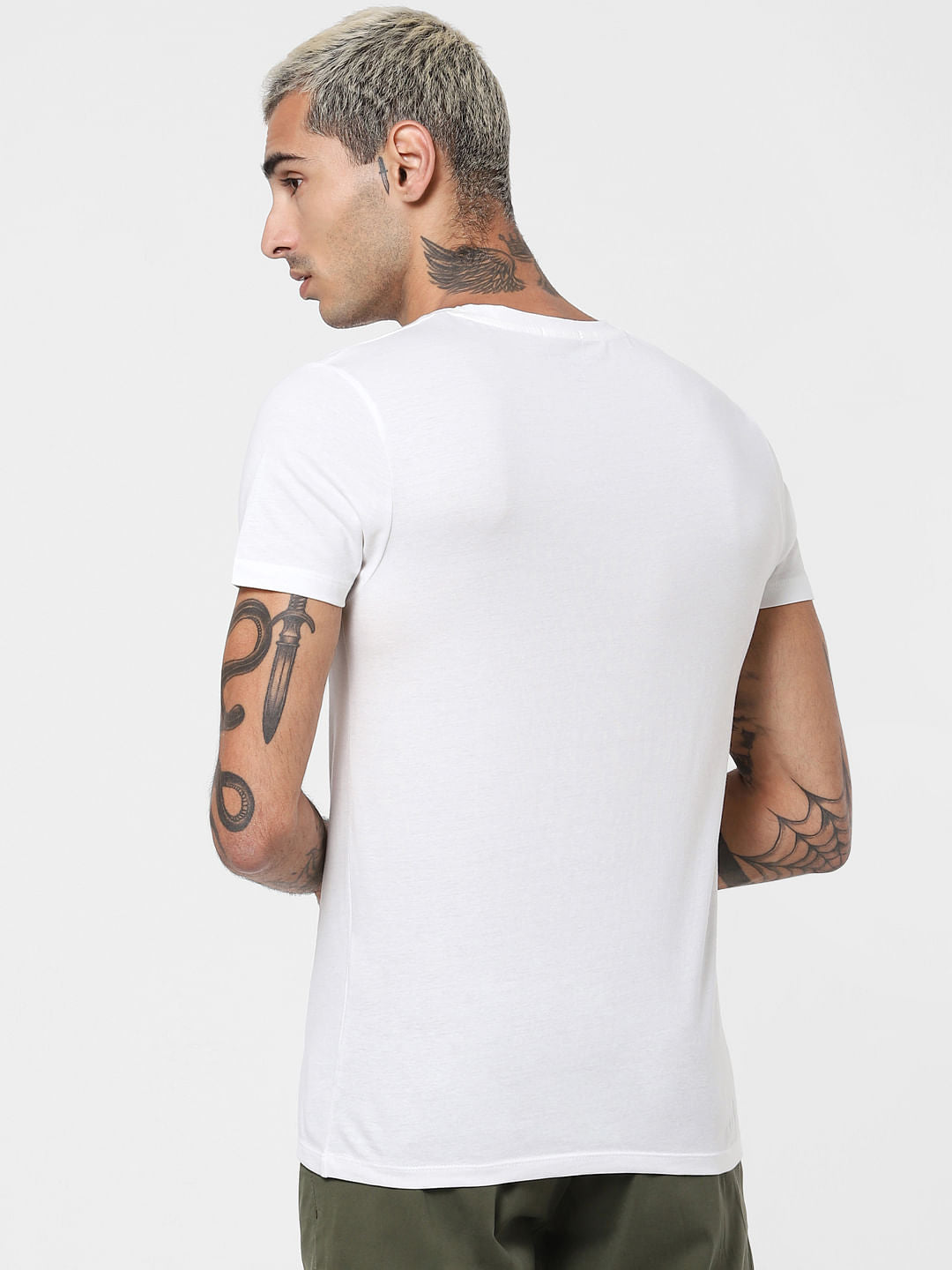 White Graphic Print Crew Neck T-shirt