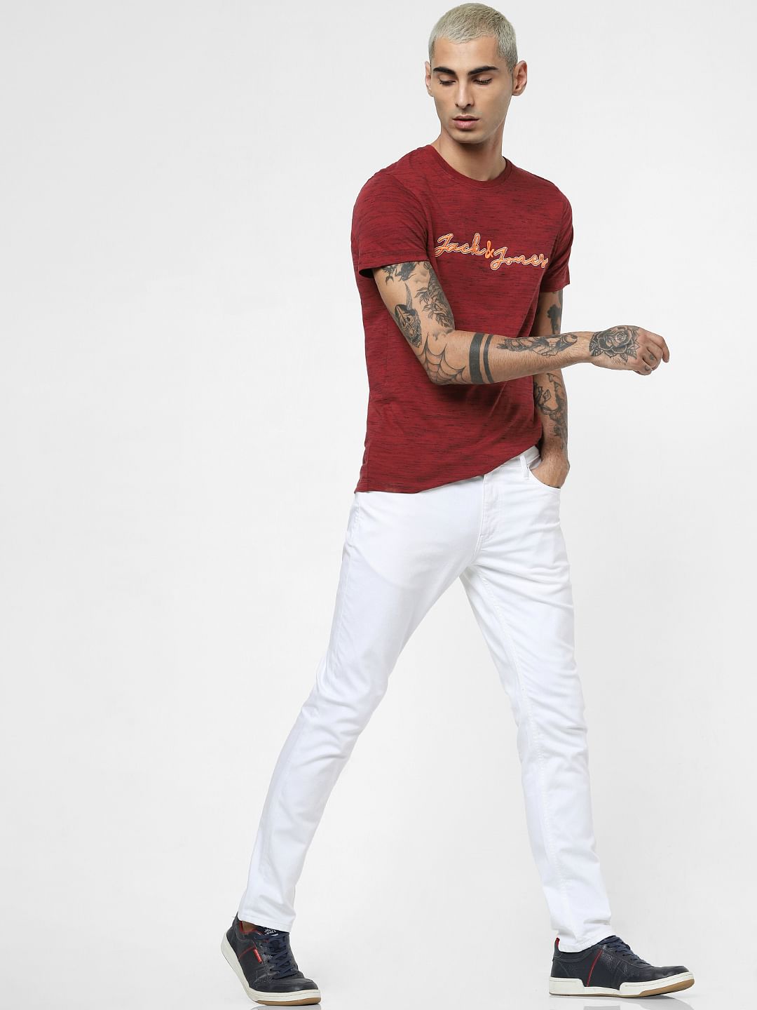 PROTECT White Low Rise Ben Skinny Jeans - 28/30
