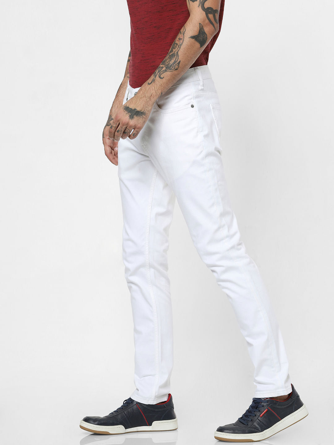 PROTECT    White Low Rise Ben Skinny Jeans