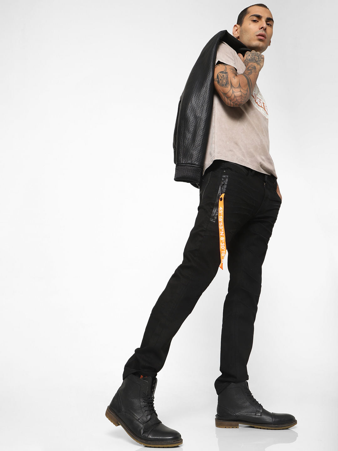 Black Anti Radiation Pocket Ben Skinny Jeans - 28/30