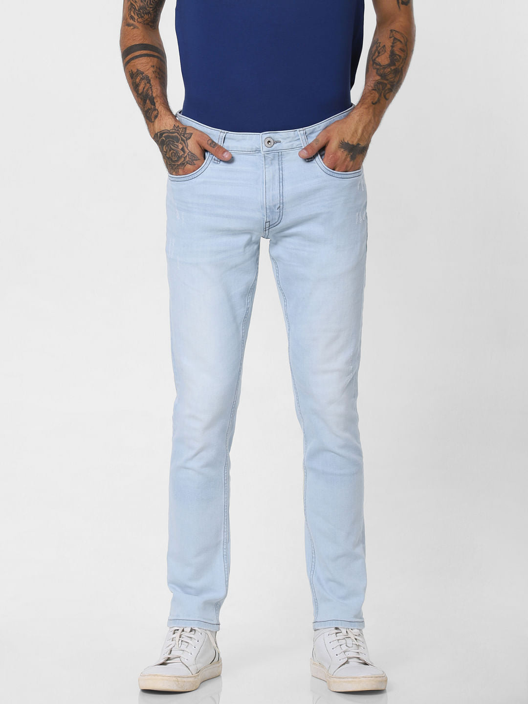Light Blue Low Rise Washed Skinny Fit Jeans