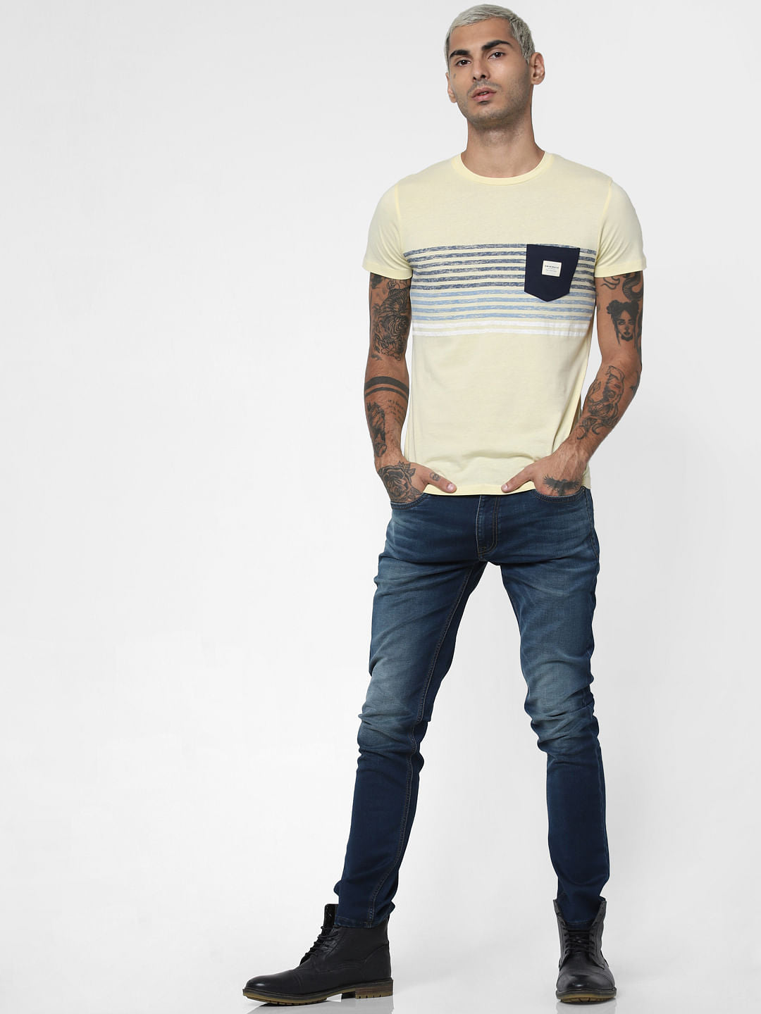 Blue Low Rise Washed Ben Skinny Jeans - 28/30