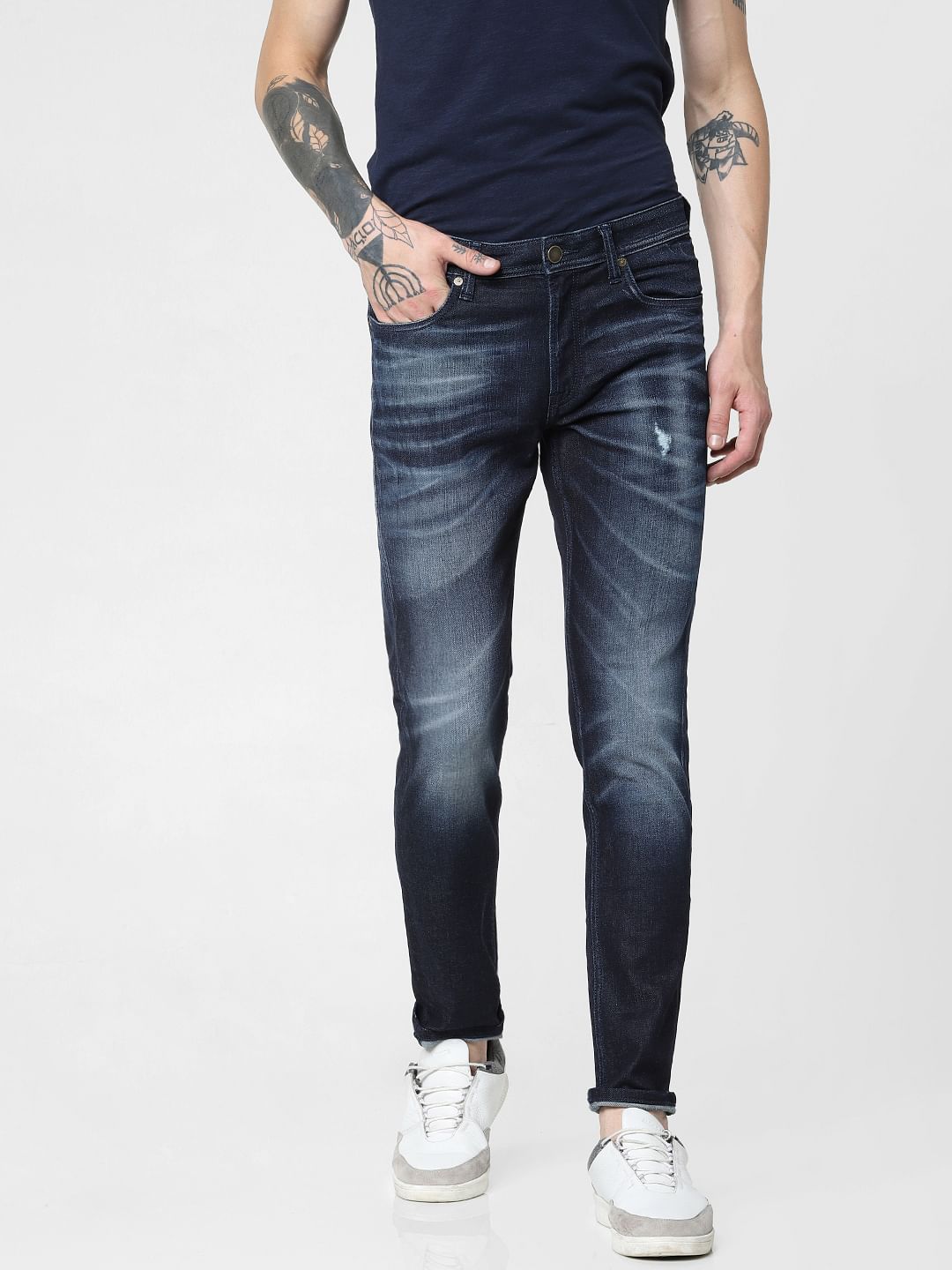 Dark Blue Low Rise Glenn Slim Fit Jeans