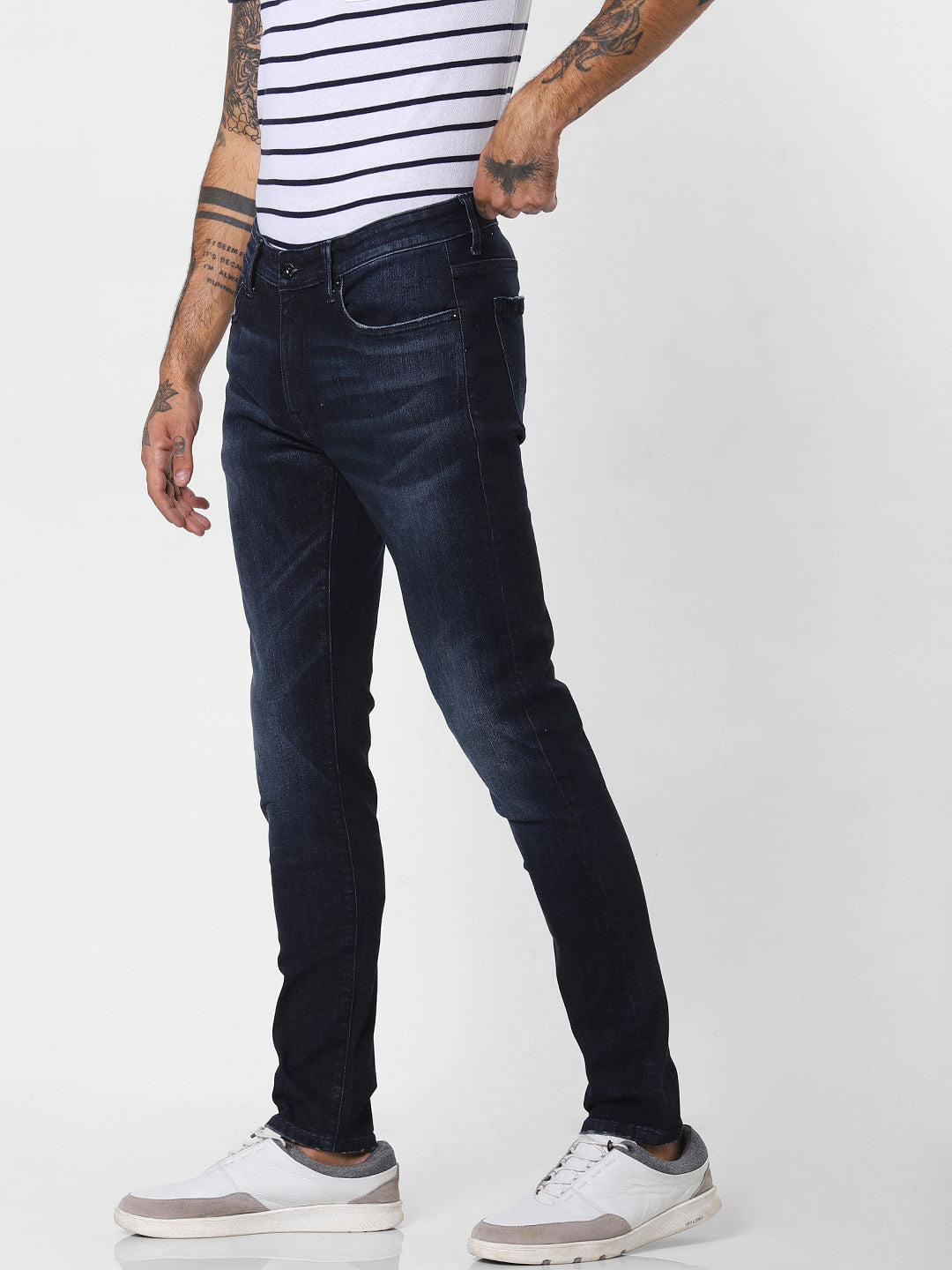 Dark Blue Low Rise Liam Skinny Fit Jeans