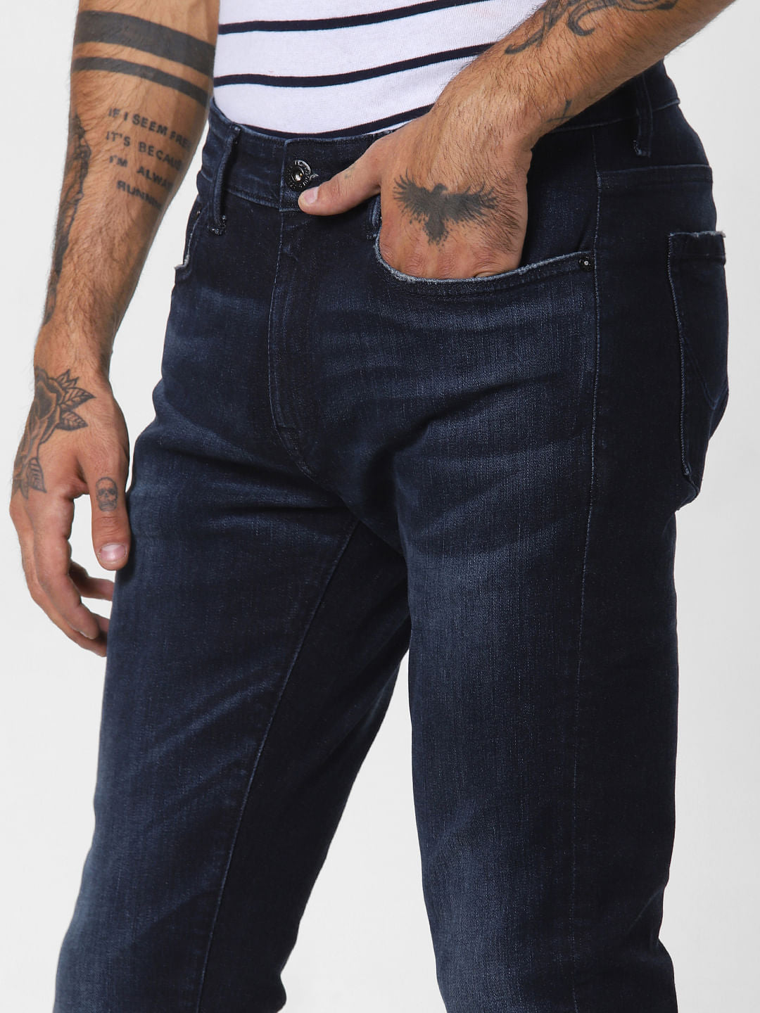 Dark Blue Low Rise Liam Skinny Fit Jeans