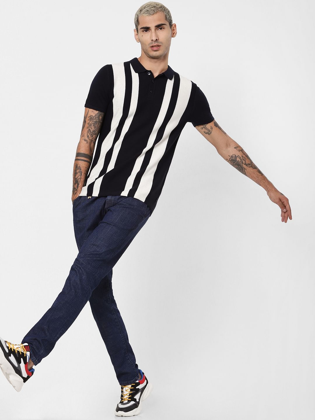 PROTECT Dark Blue Low Rise Tim Anti Fit Jeans - 28/30