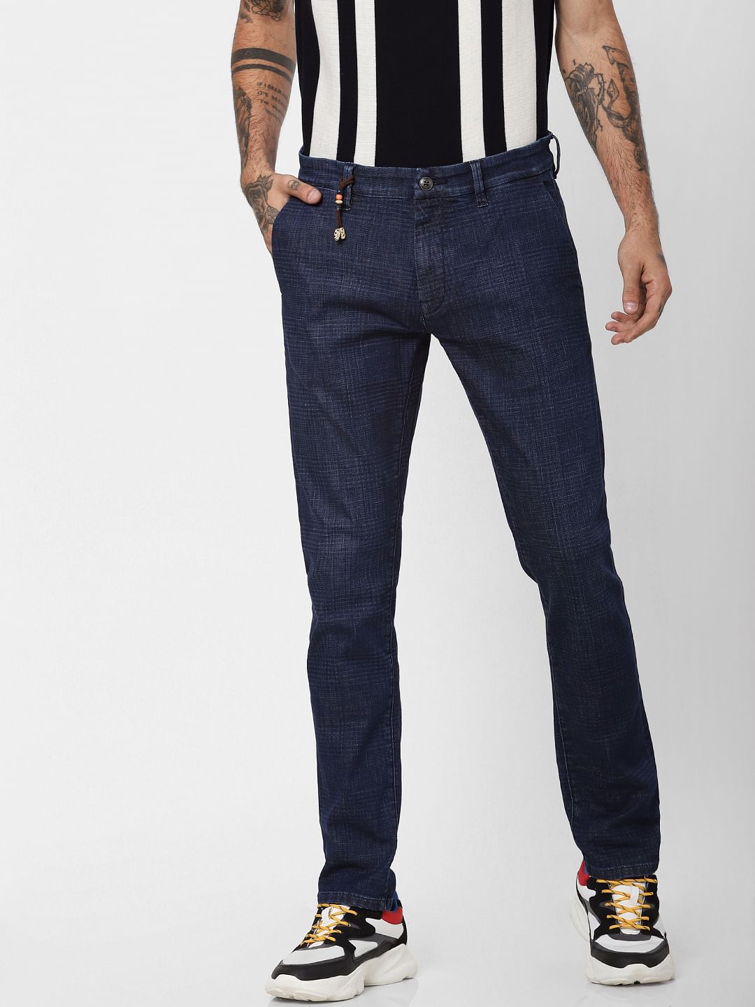 PROTECT    Dark Blue Low Rise Tim Anti Fit Jeans