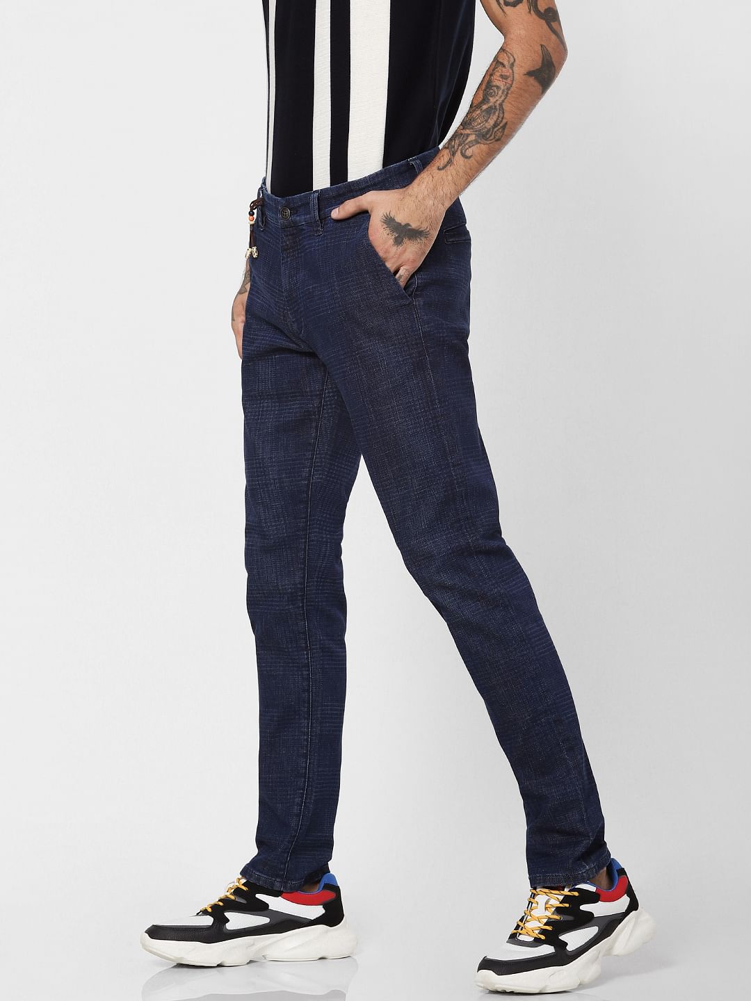 PROTECT    Dark Blue Low Rise Tim Anti Fit Jeans