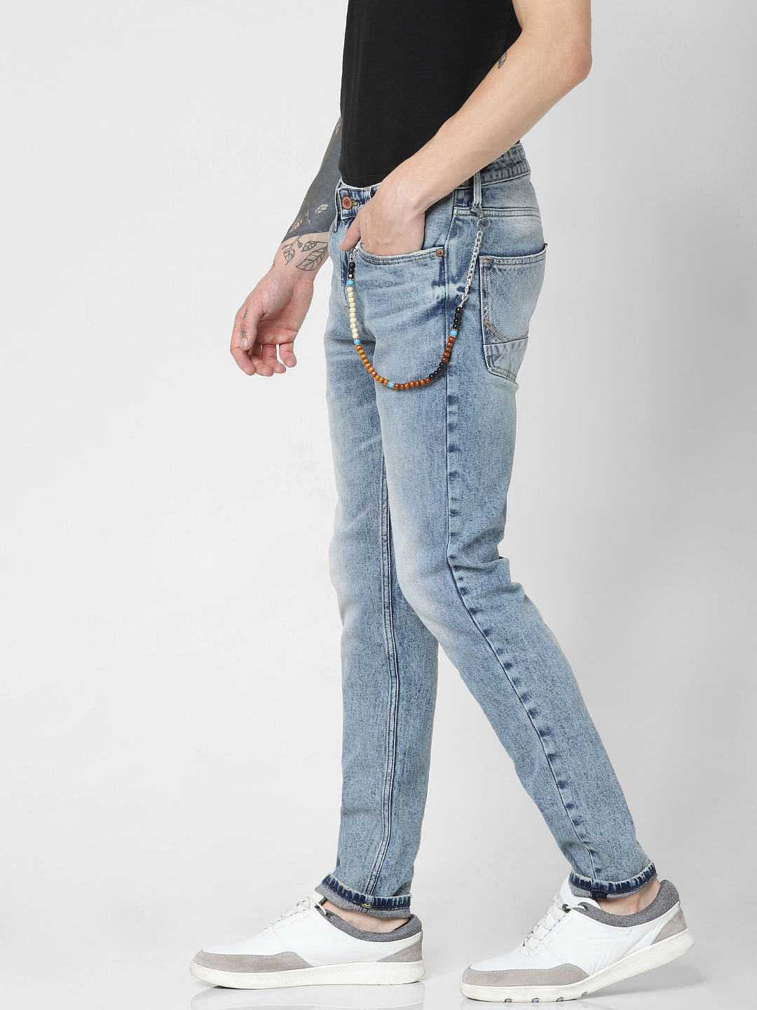 Blue Low Rise Washed Ben Skinny Jeans