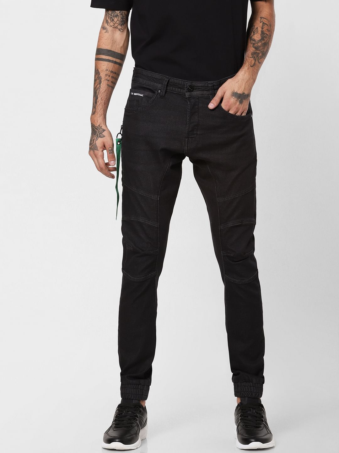 Black Stitch Line Detail Simon Anti Fit Jeans