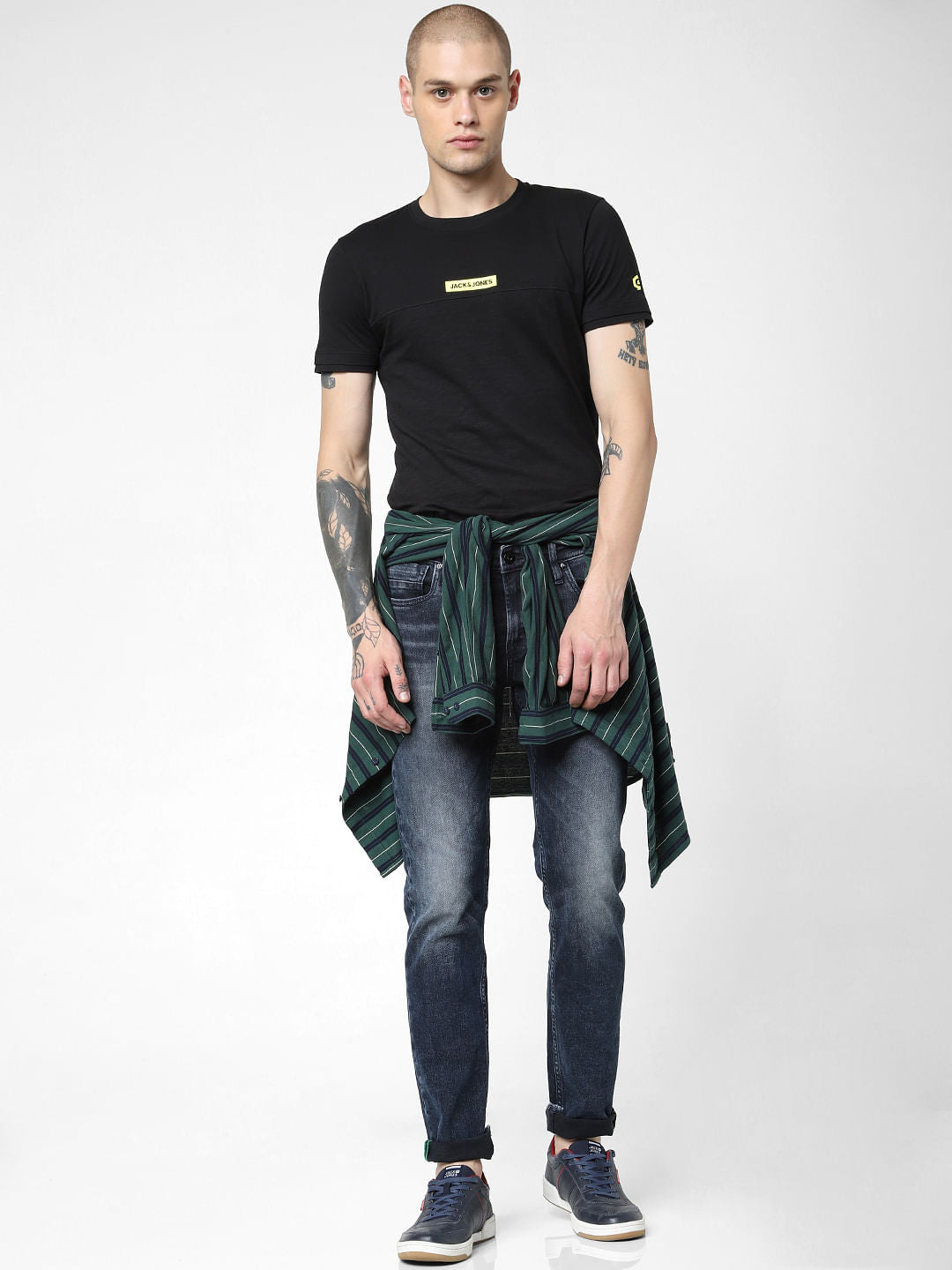 Dark Blue Low Rise Faded Ben Skinny Jeans - 28/30