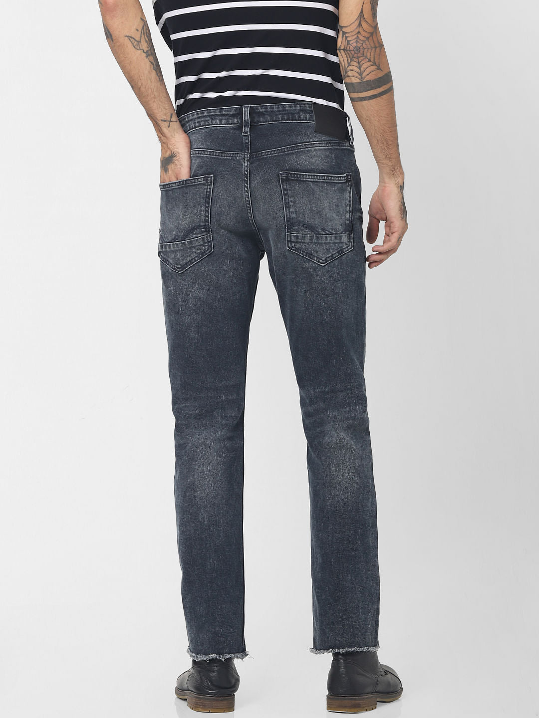 Blue Low Rise Washed Clark Regular Fit Jeans