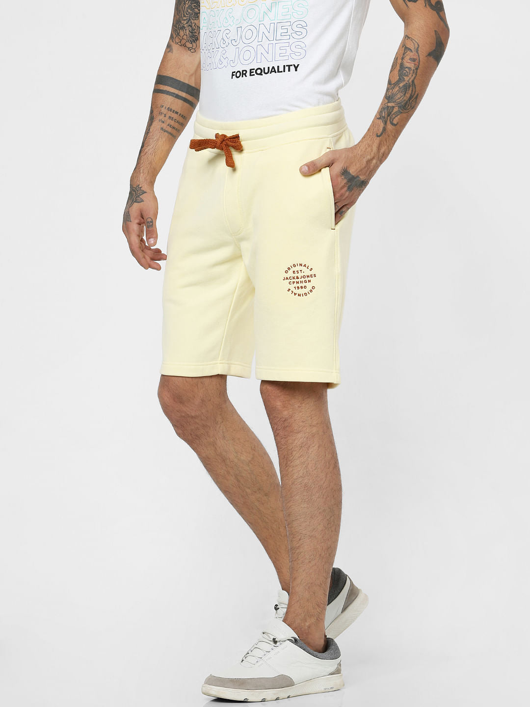 Yellow Drawstring Sweatshorts