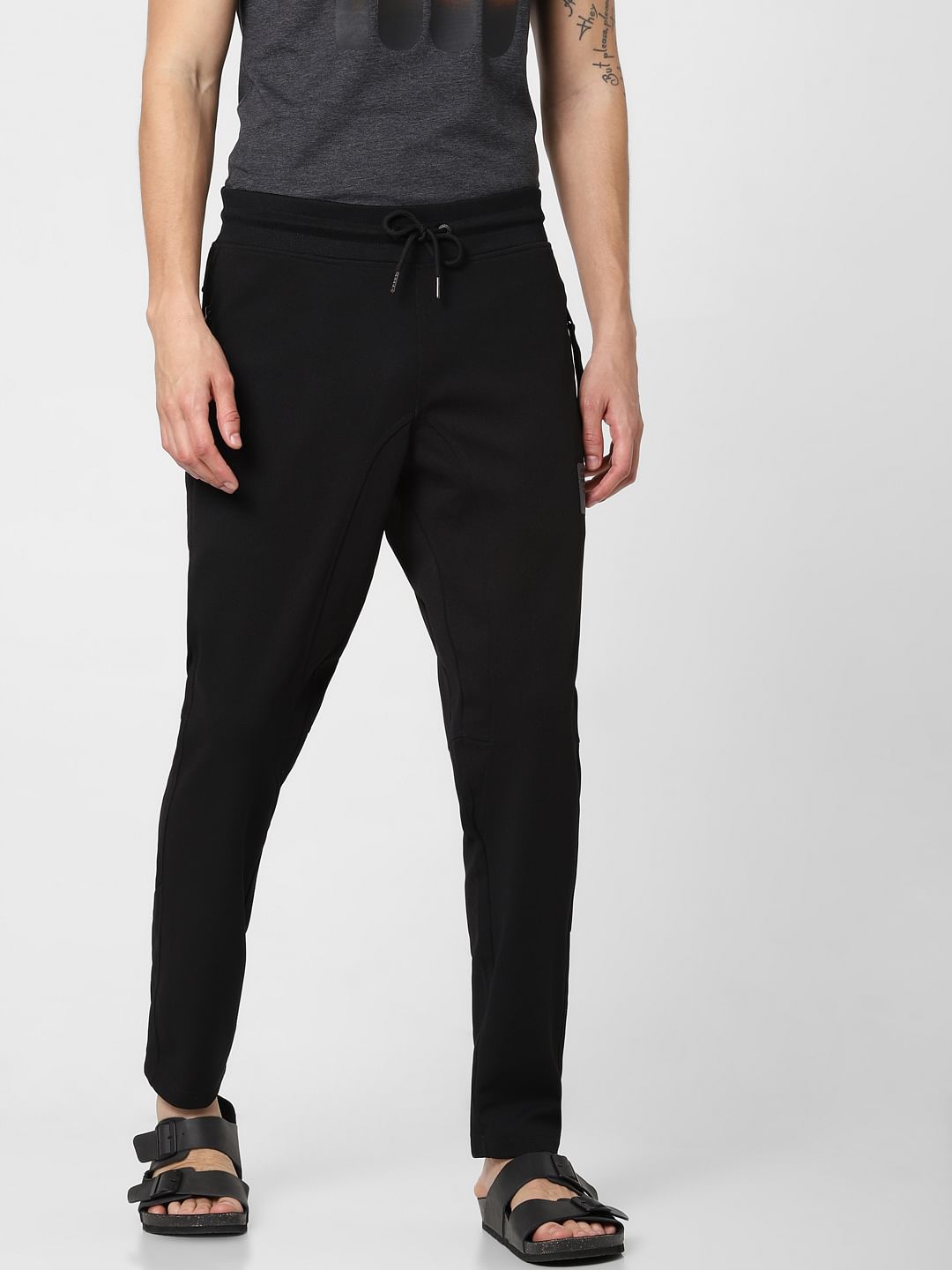 Black Mid Rise Drawstring Sweatpants