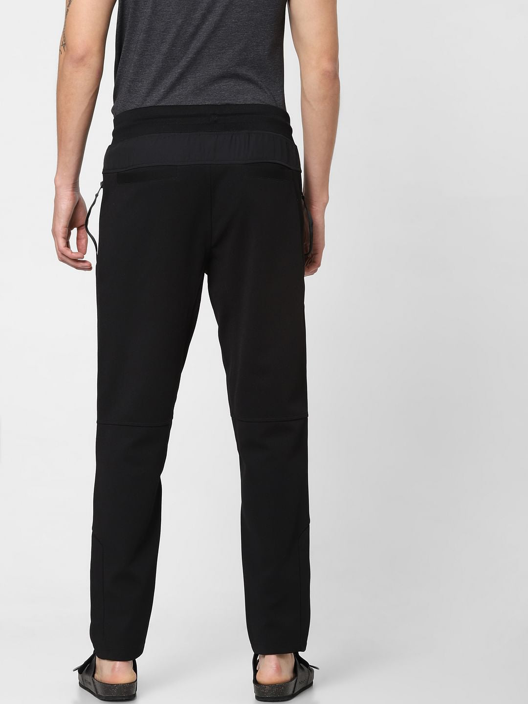 Black Mid Rise Drawstring Sweatpants
