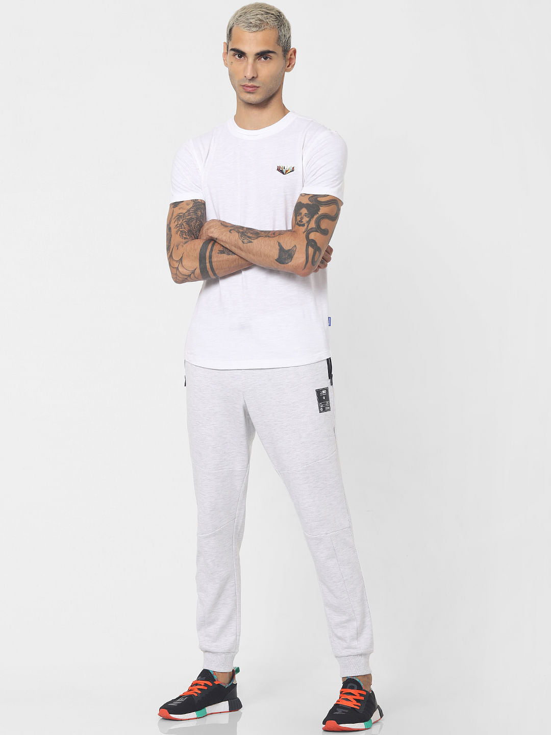 Light Grey Mid Rise Drawstring Sweatpants - S