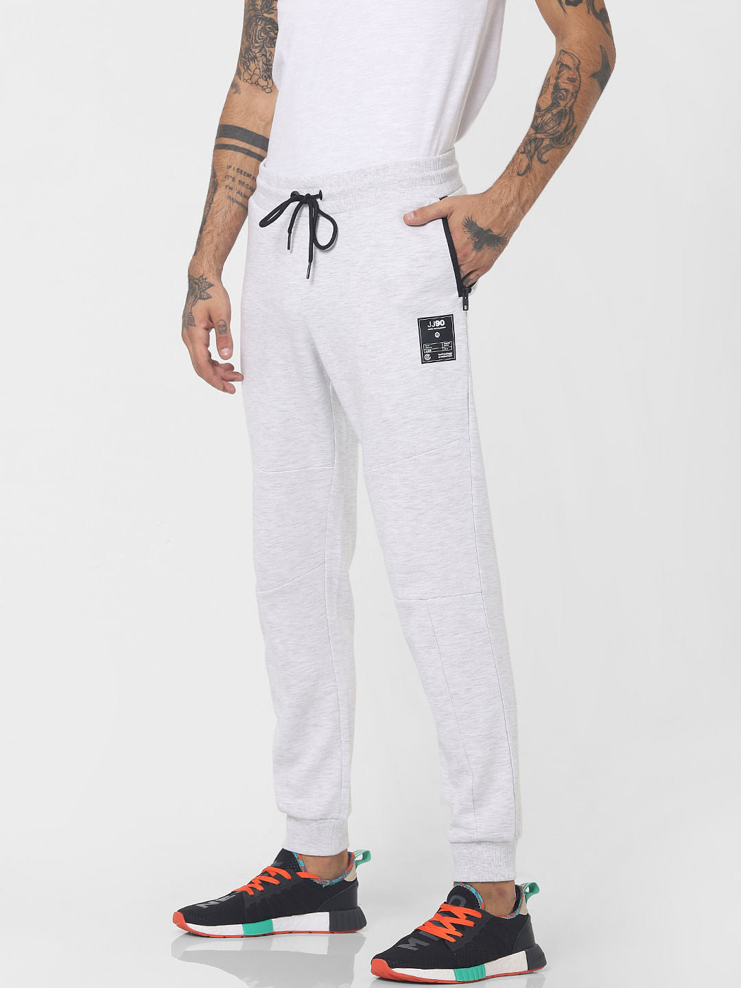 Light Grey Mid Rise Drawstring Sweatpants