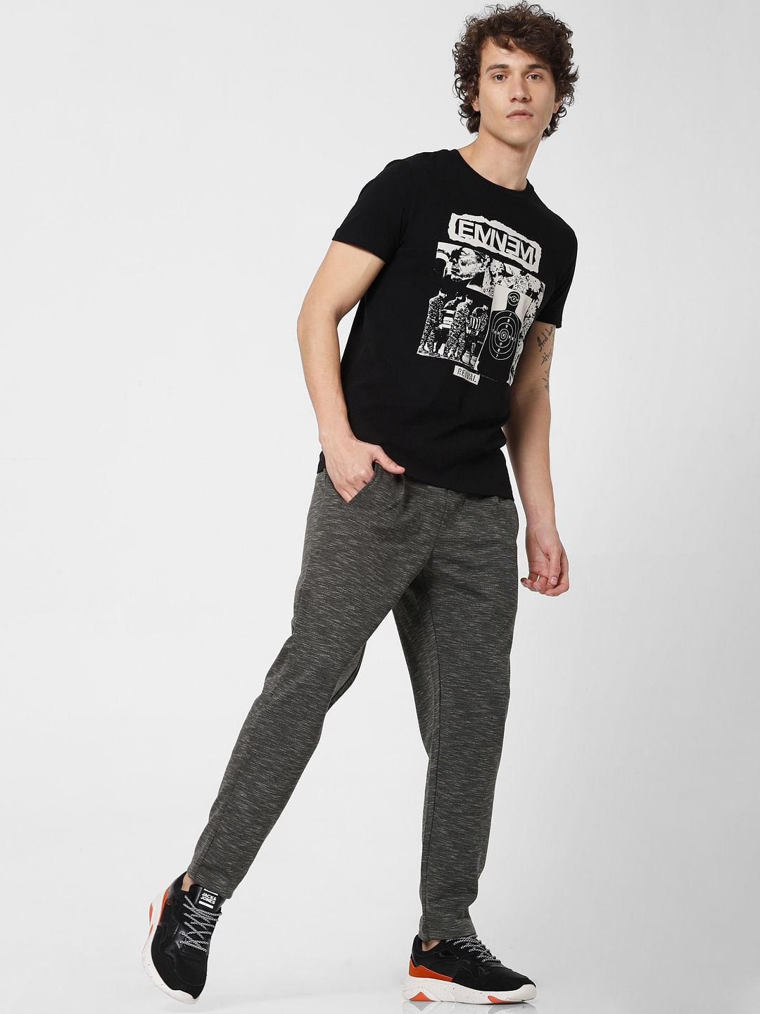 Green Mid Rise Printed Sweatpants - S