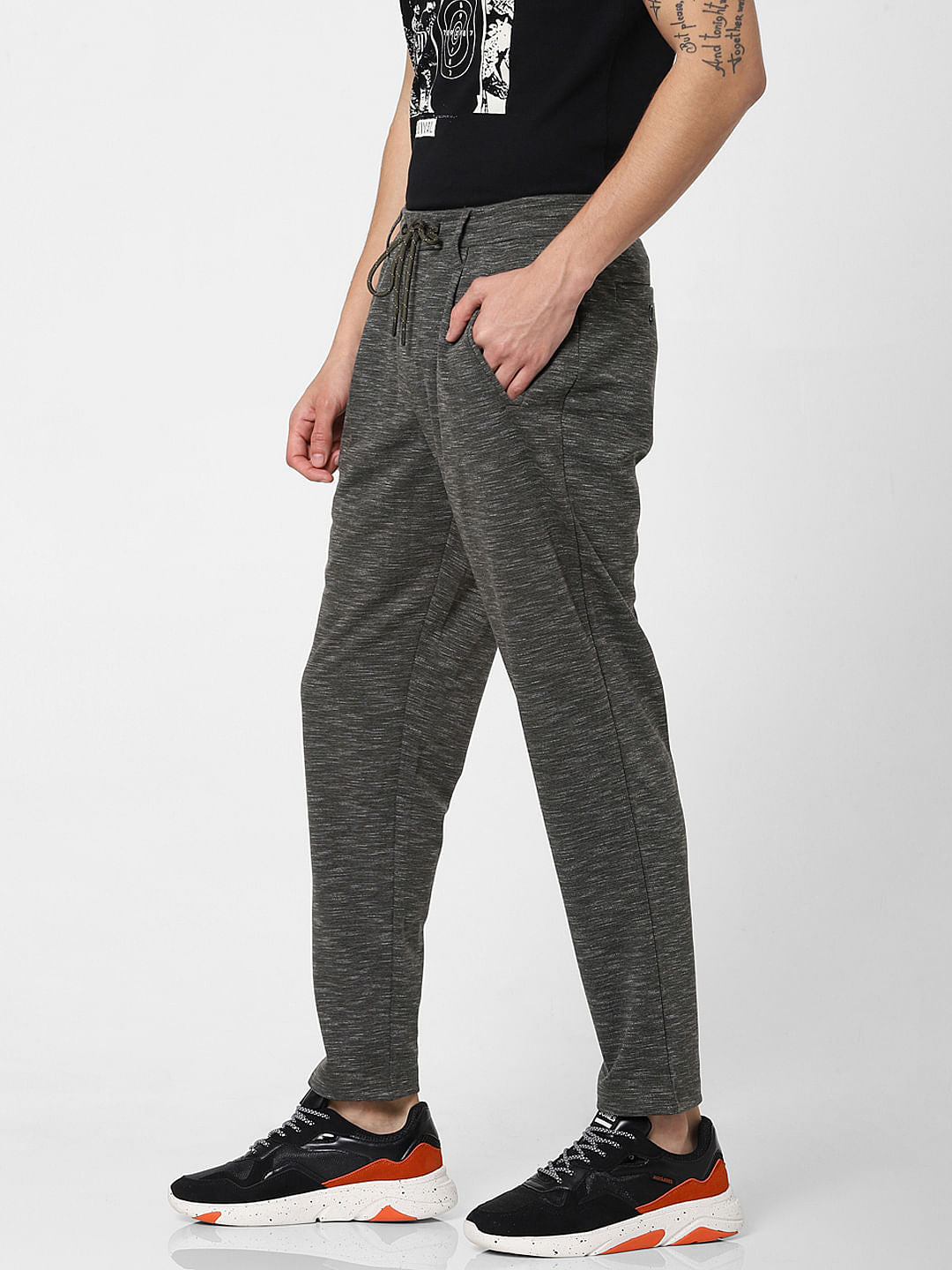 Green Mid Rise Printed Sweatpants