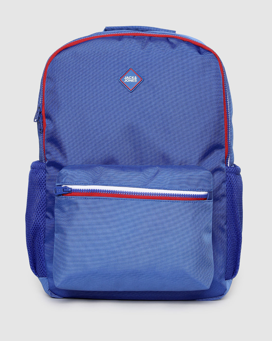 Blue Contrast Zipper Backpack