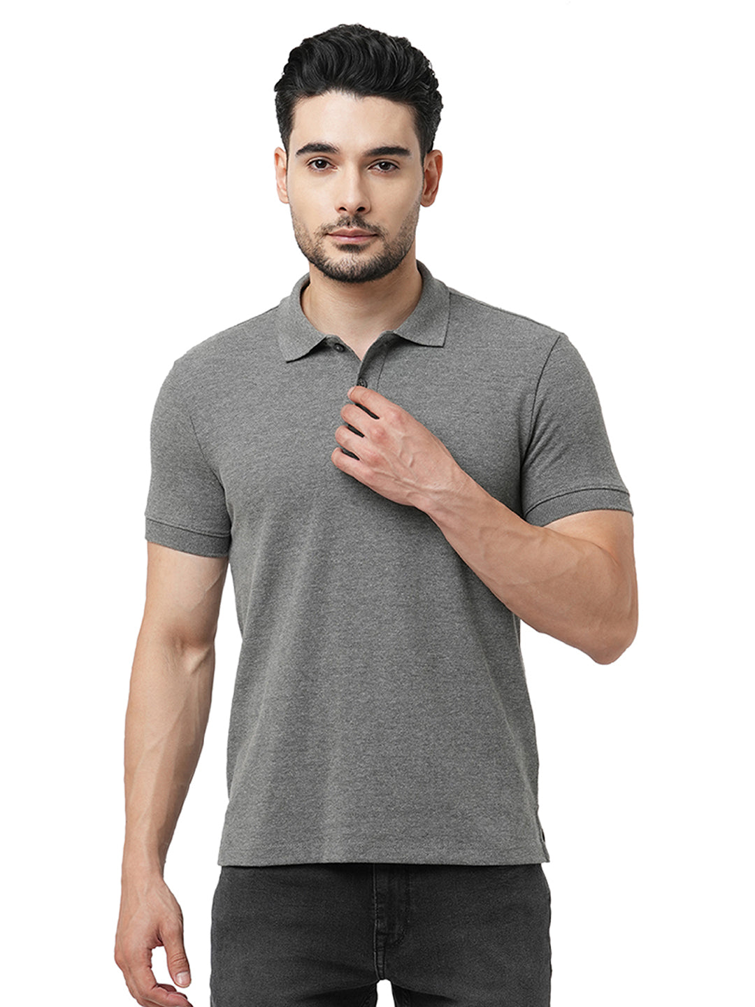Light Grey Melange Polo - XS