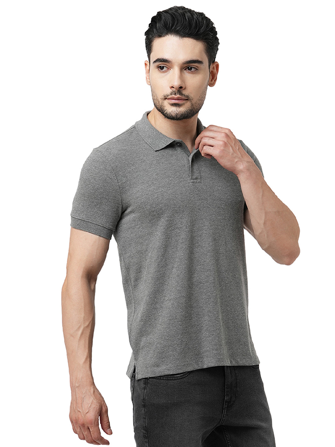 Light Grey Melange Polo