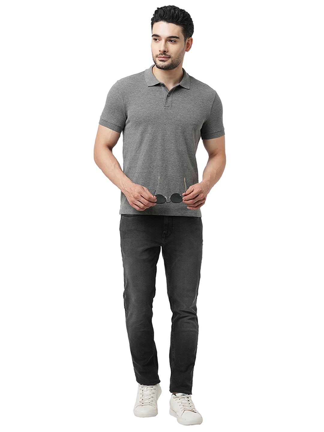 Light Grey Melange Polo