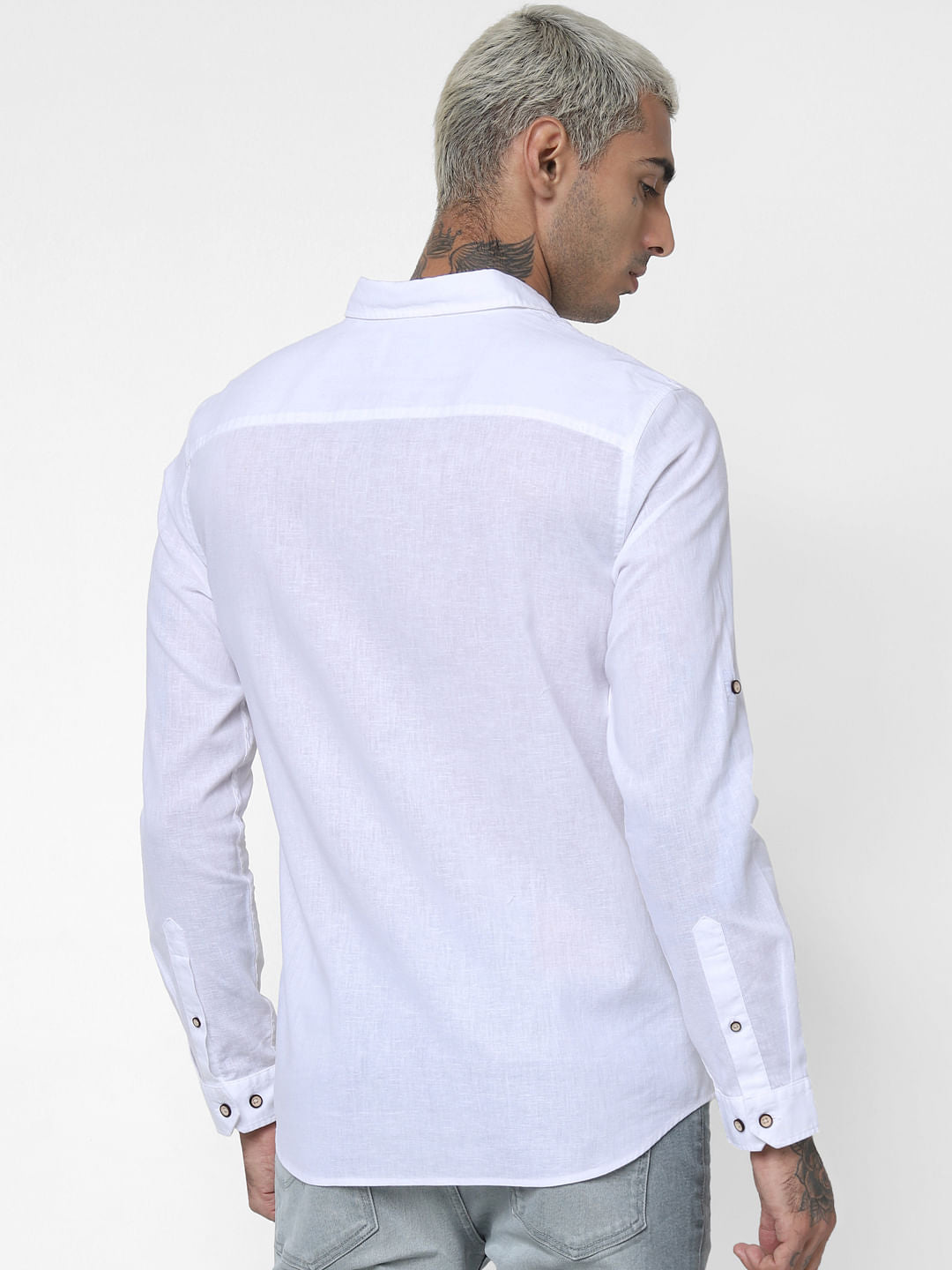 White Washed Linen Full Sleeves Shirt