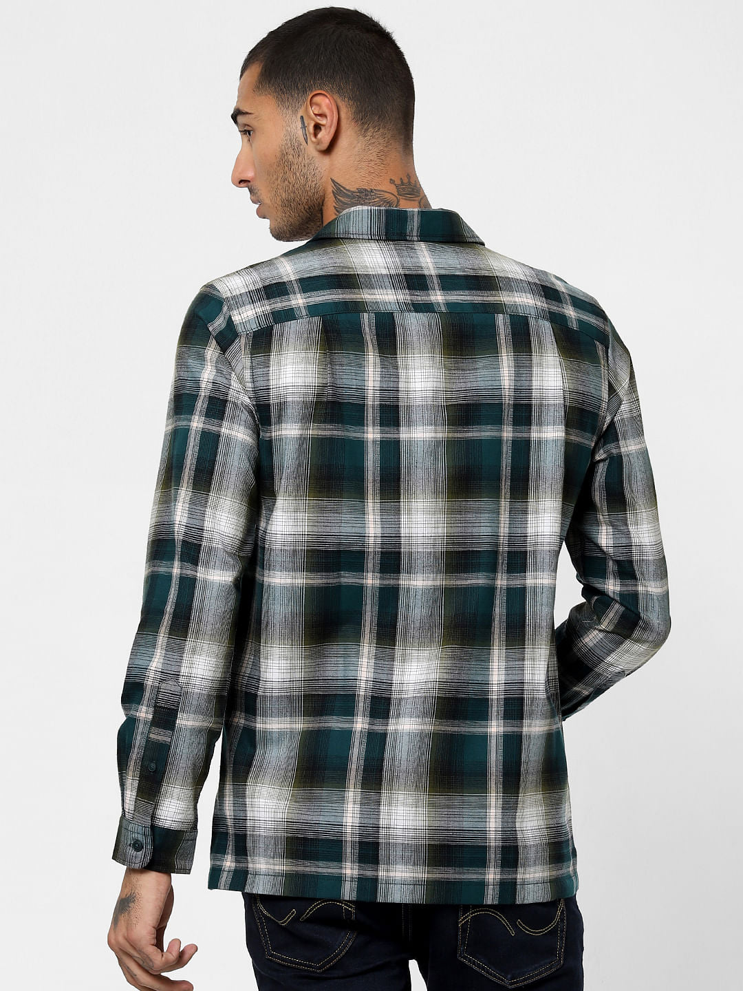 Green Check Full Sleeves Shirt