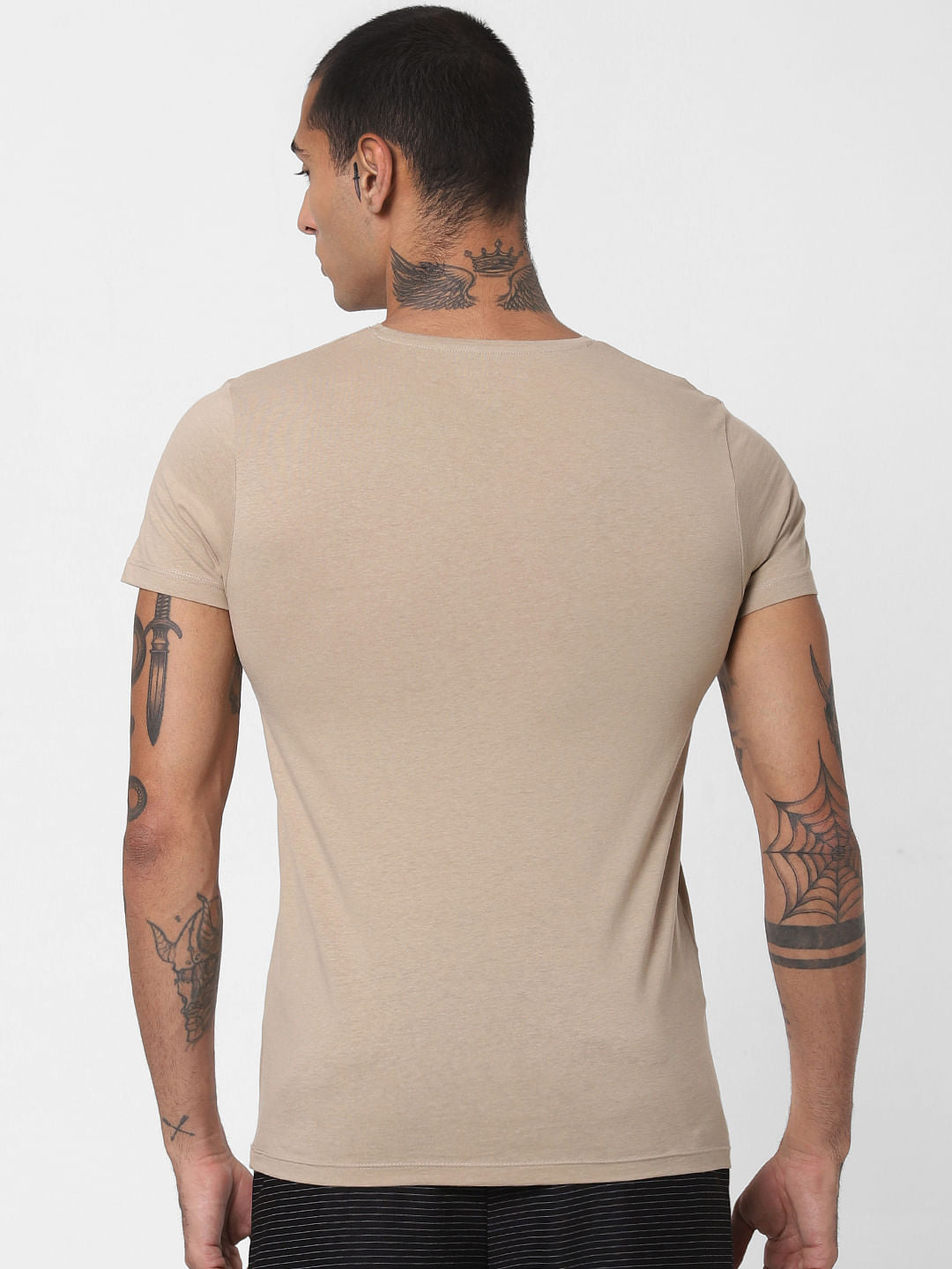 Brown Animal Patch Print T-shirt