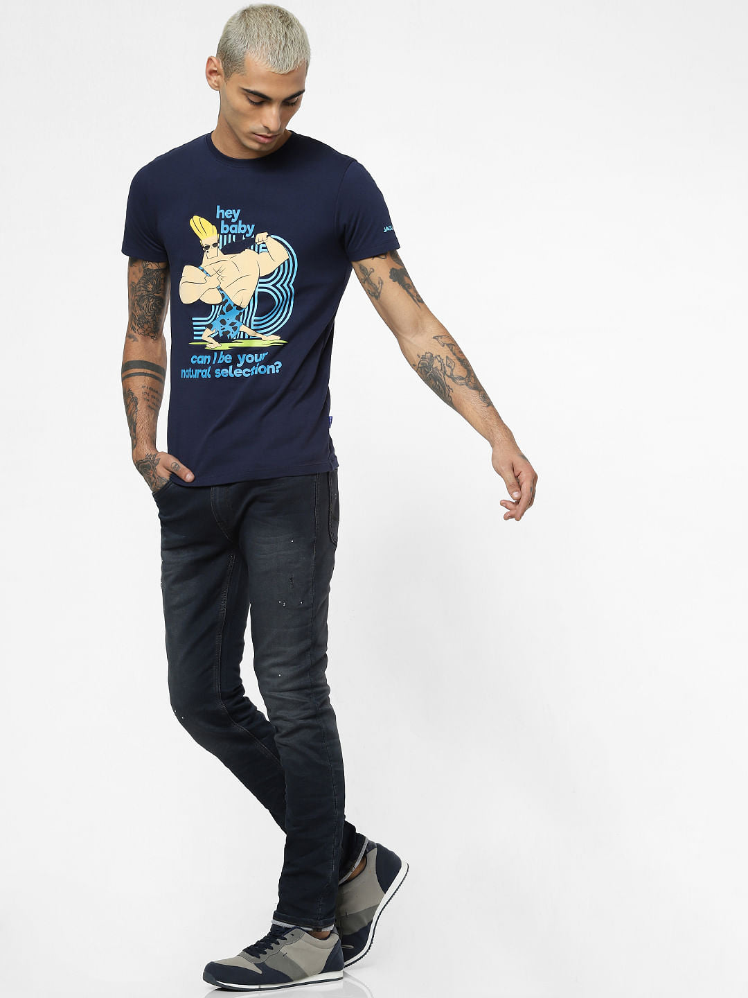 Dark Blue Low Rise Dyed Ben Skinny Jeans - 28/30