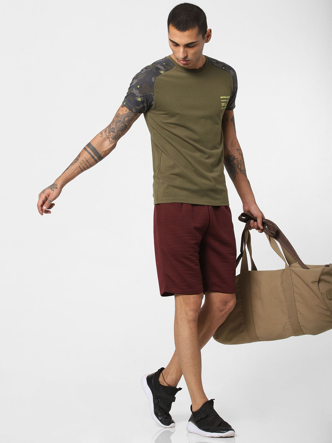 Burgundy Mid Rise Sweatshorts