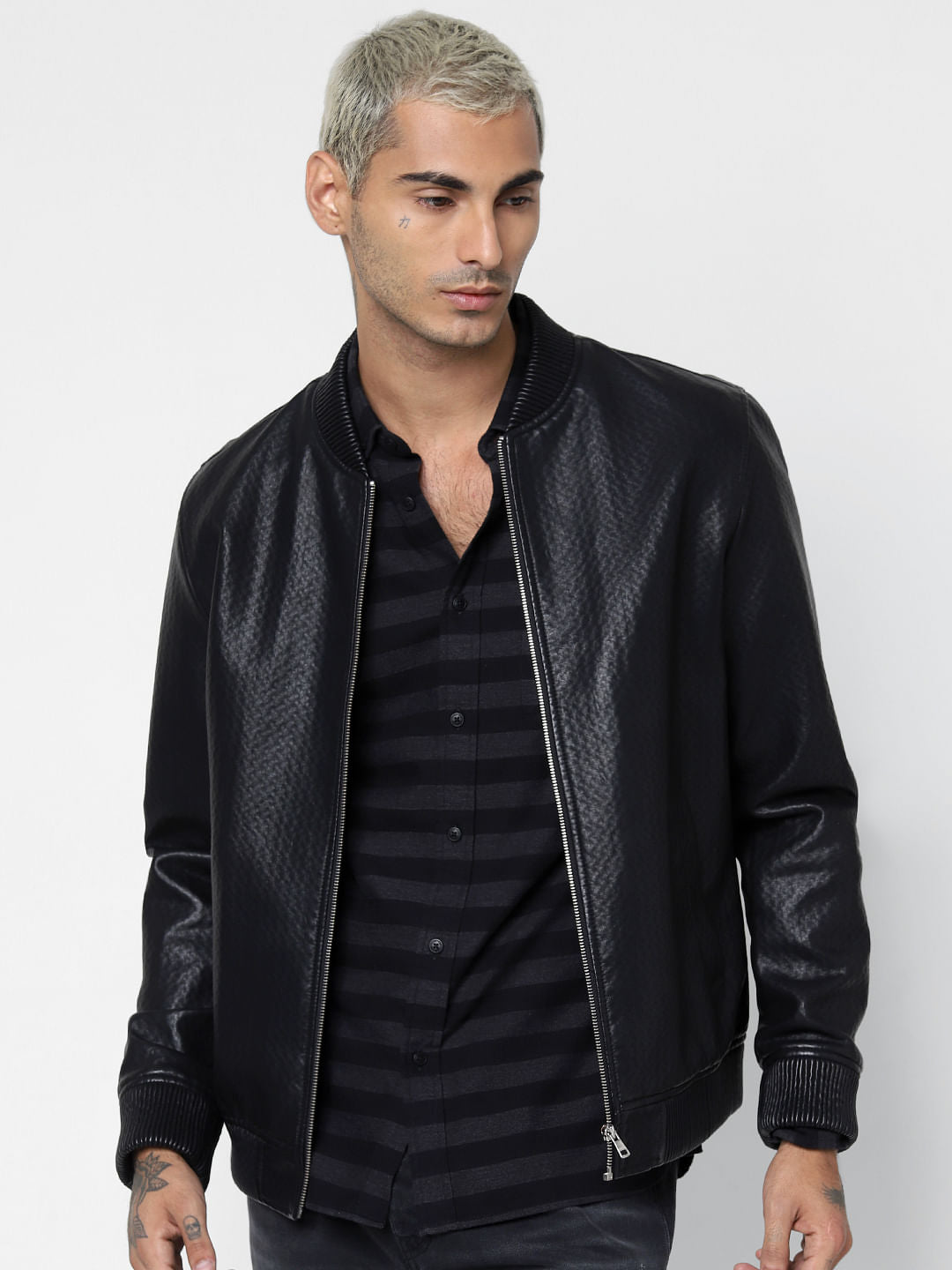 Black Striped Full Sleeves Shirt - S