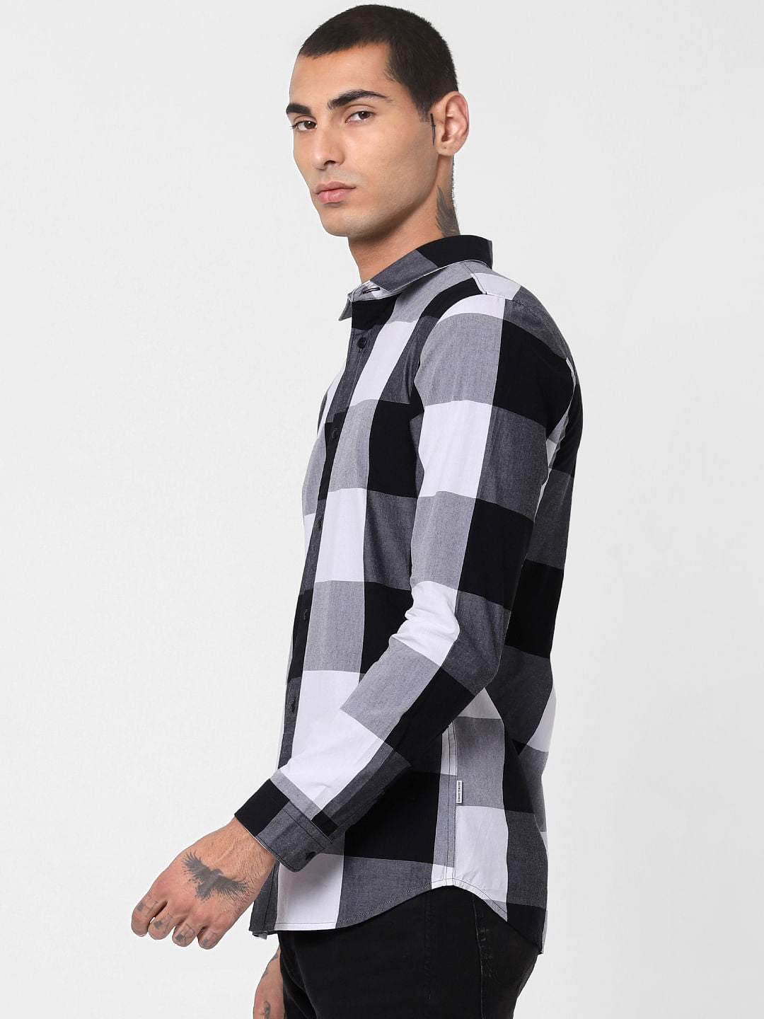 White Check Full Sleeves Shirt