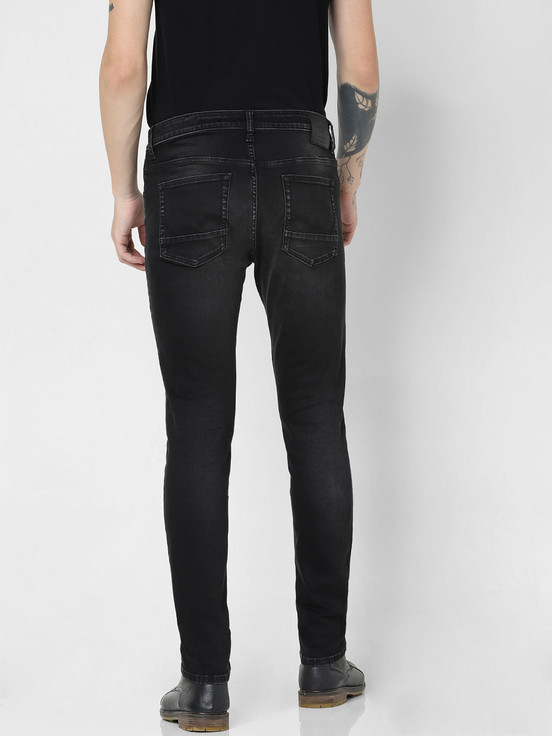 Black Low Rise Washed Ben Skinny Jeans