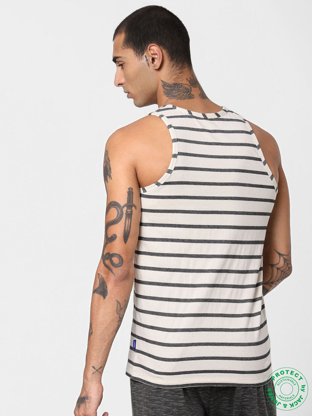White Striped Vest