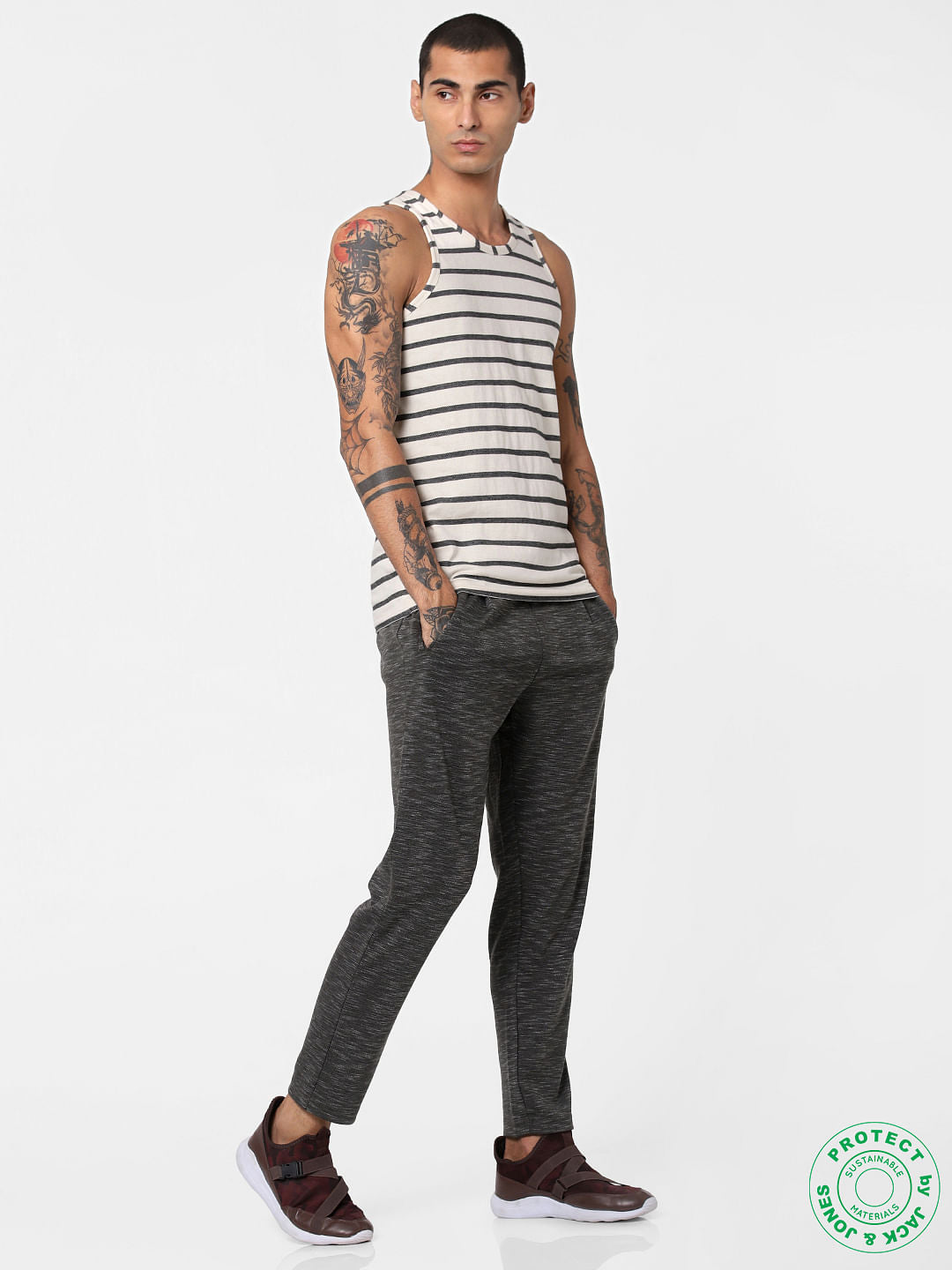 White Striped Vest